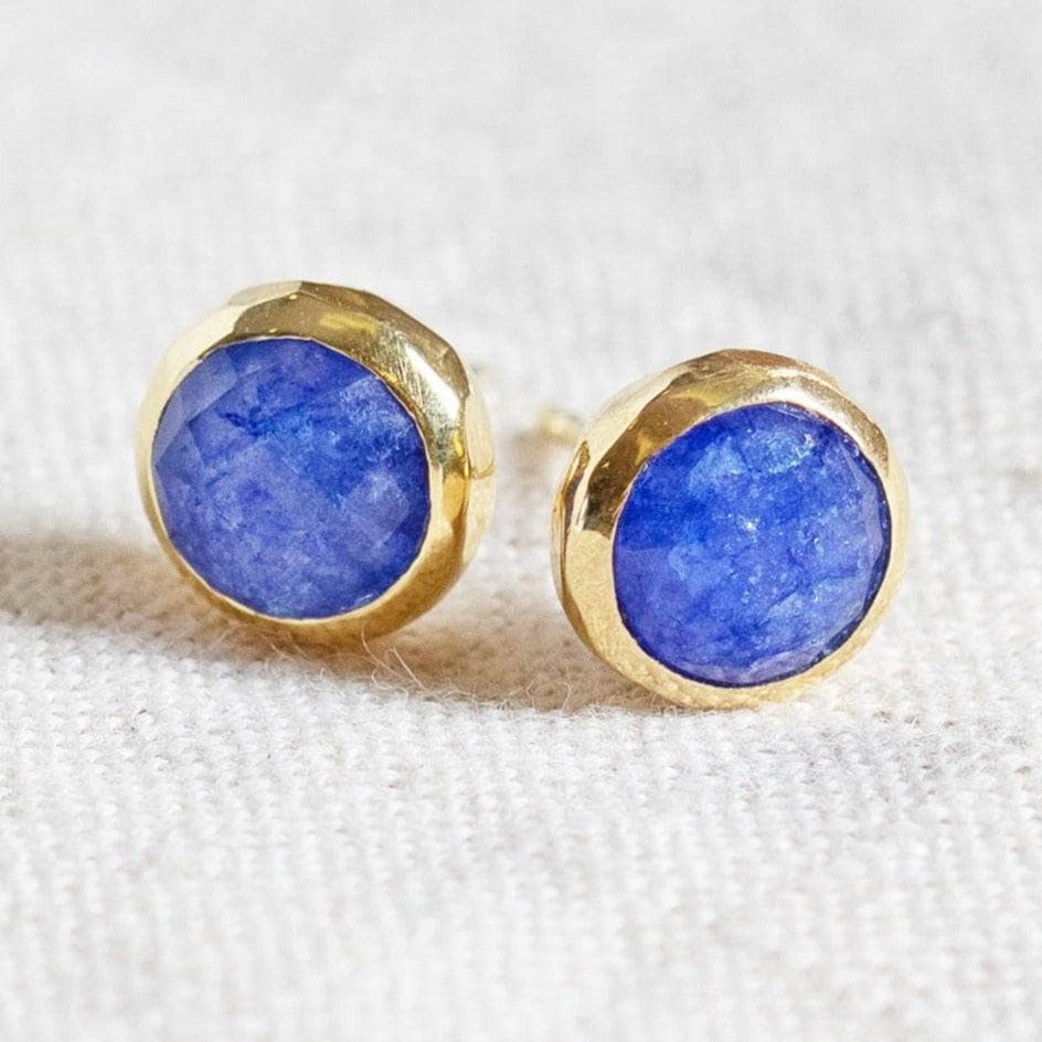 Blue Sapphire Silver or Gold Stud Earrings by Tiny Rituals