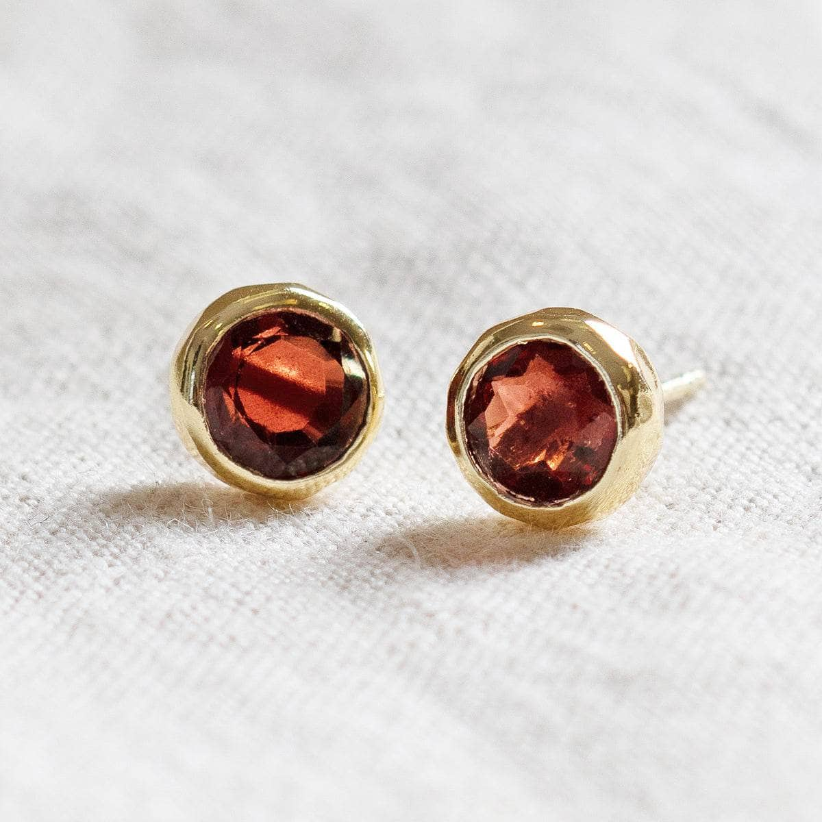 Garnet Silver or Gold Stud Earrings by Tiny Rituals