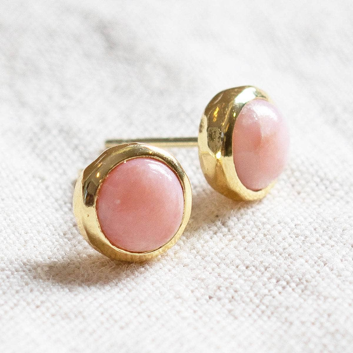 Pink Opal Silver or Gold Stud Earrings by Tiny Rituals