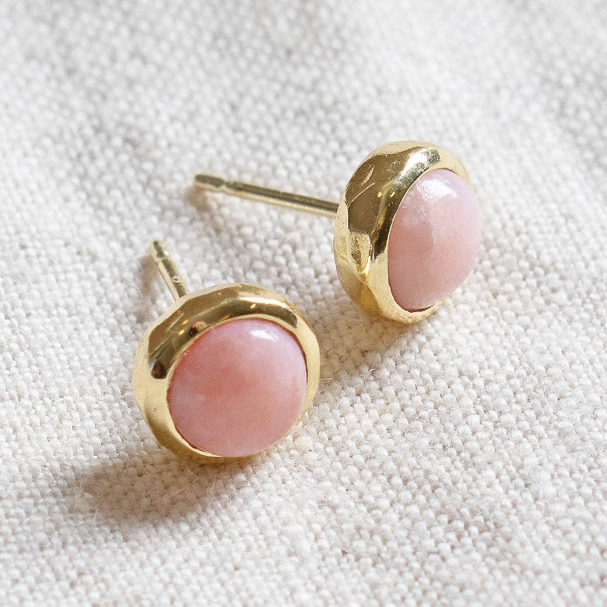 Pink Opal Silver or Gold Stud Earrings by Tiny Rituals