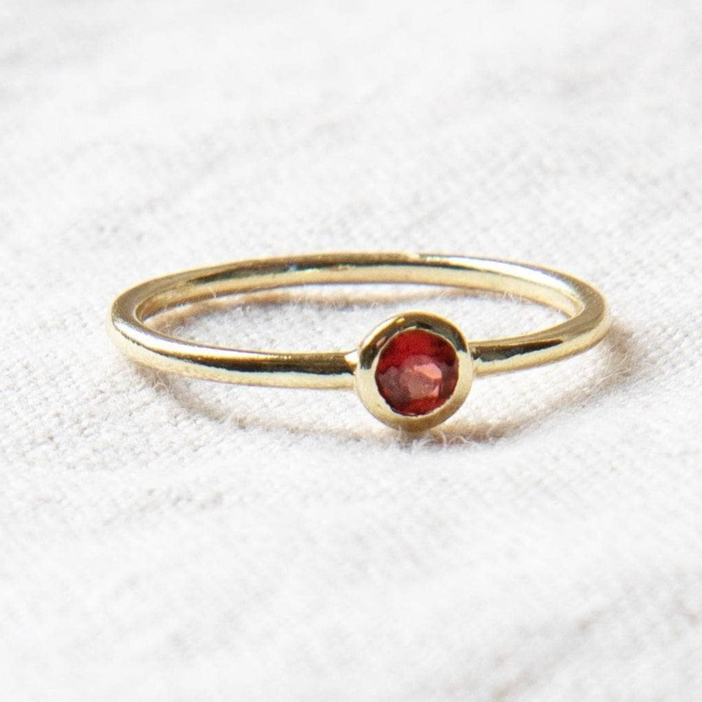 Garnet Silver or Gold Ring by Tiny Rituals