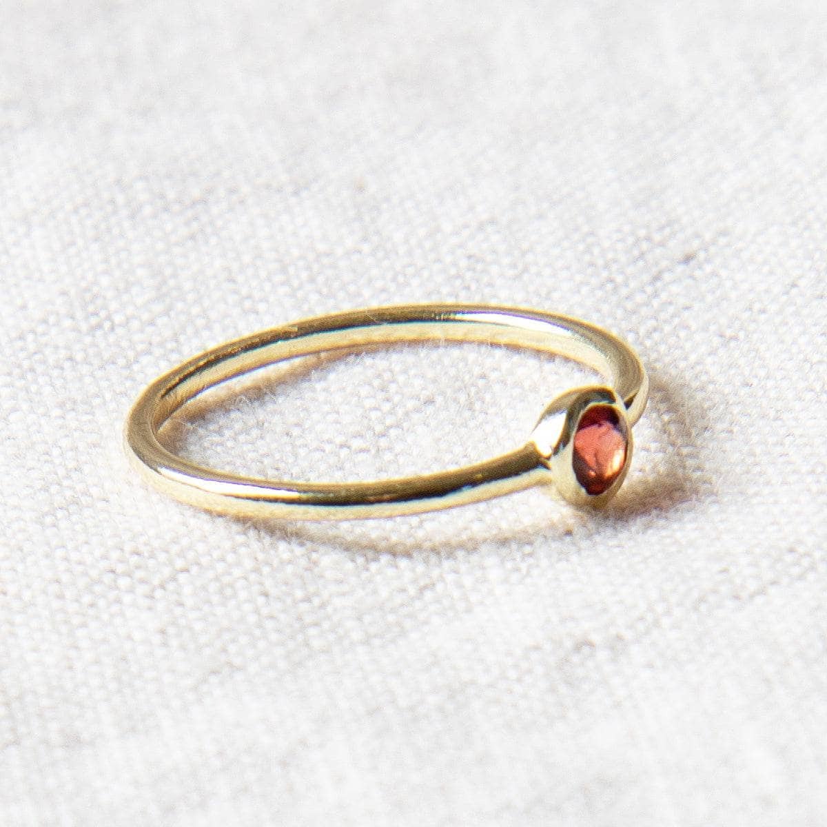 Garnet Silver or Gold Ring by Tiny Rituals