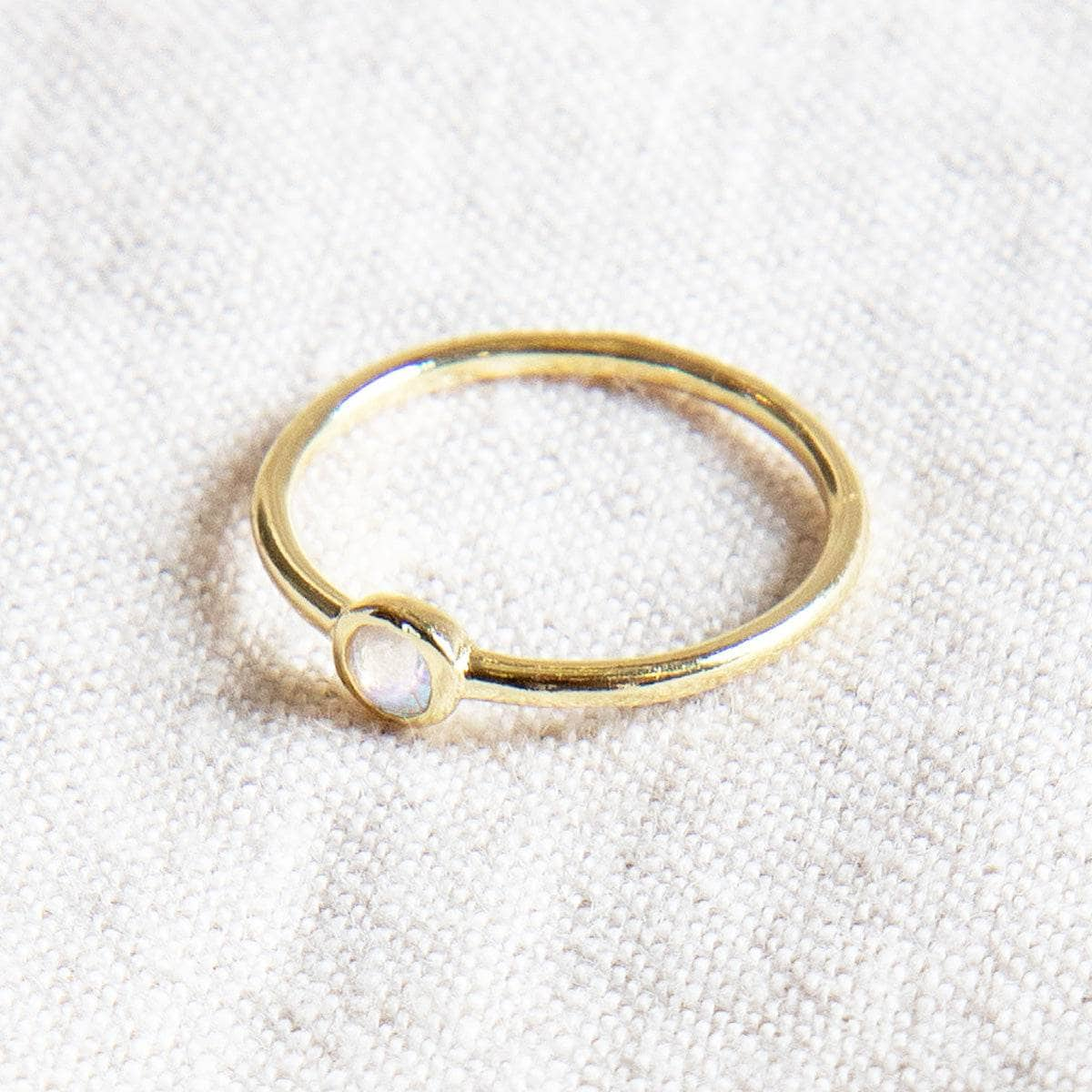 Rainbow Moonstone Silver, Gold or Rose Gold Ring by Tiny Rituals