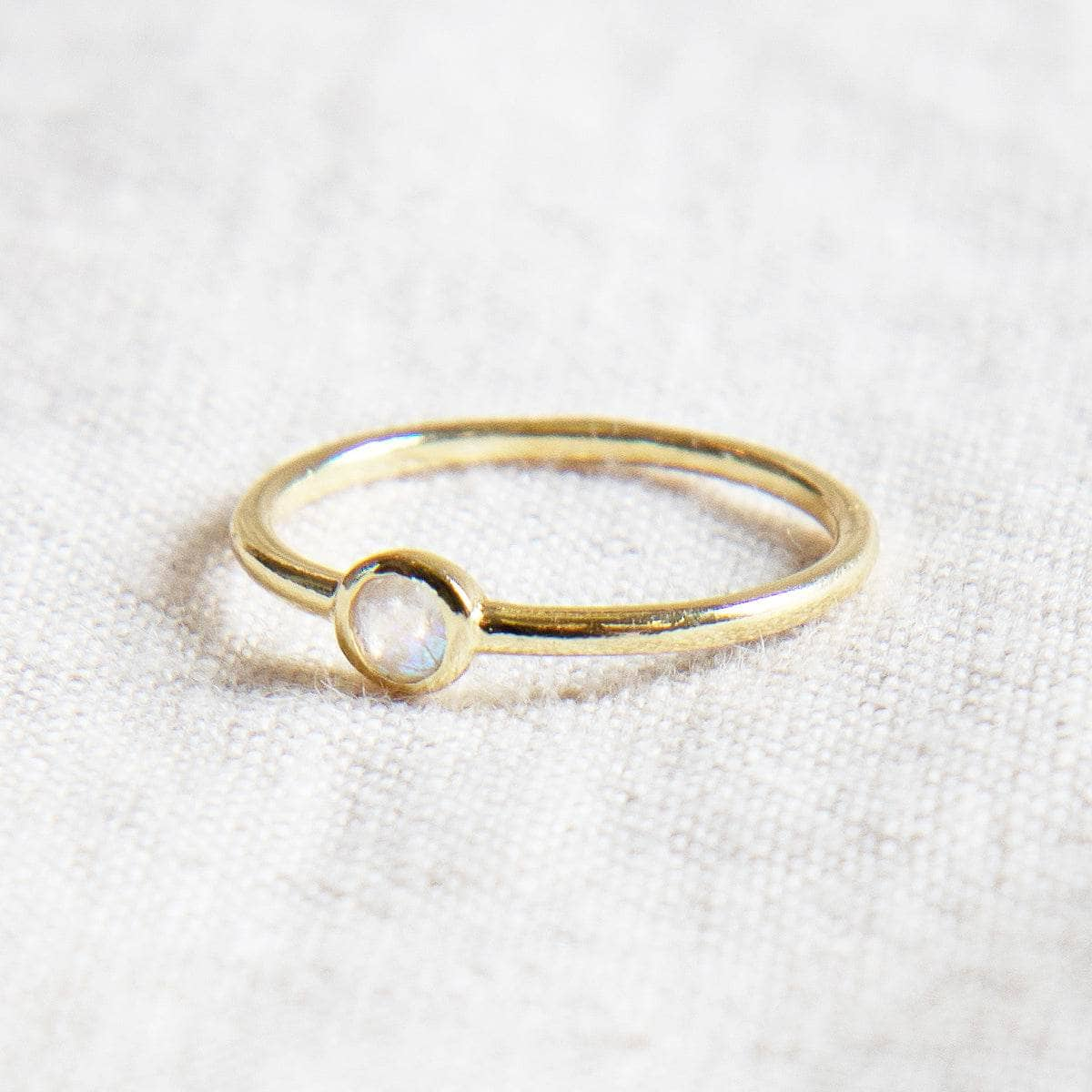 Rainbow Moonstone Silver, Gold or Rose Gold Ring by Tiny Rituals