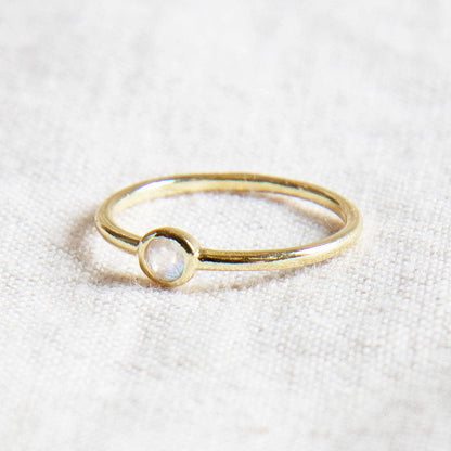 Rainbow Moonstone Silver, Gold or Rose Gold Ring by Tiny Rituals