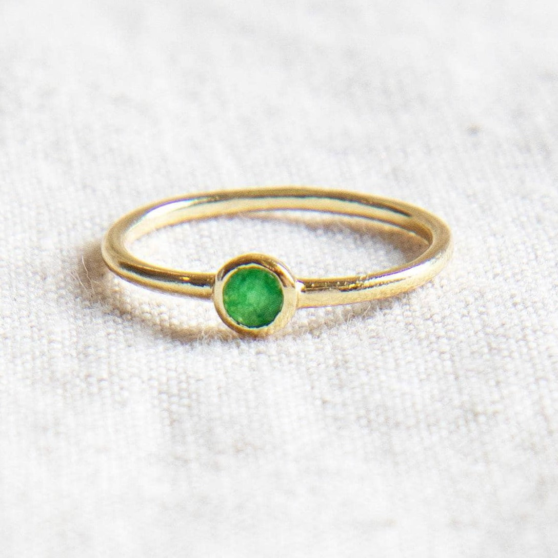 Green Jade Silver or Gold Ring by Tiny Rituals