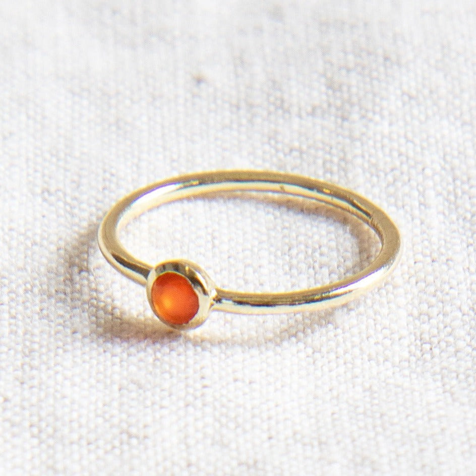 Carnelian Silver or Gold Ring by Tiny Rituals