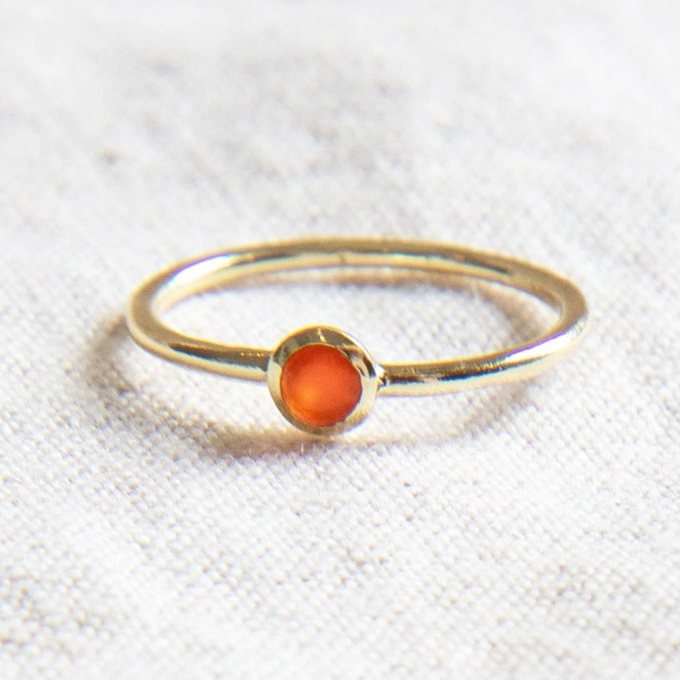 Carnelian Silver or Gold Ring by Tiny Rituals