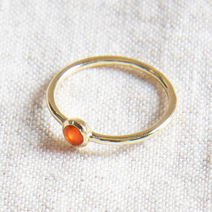 Carnelian Silver or Gold Ring by Tiny Rituals