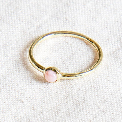 Pink Opal Silver or Gold Ring by Tiny Rituals