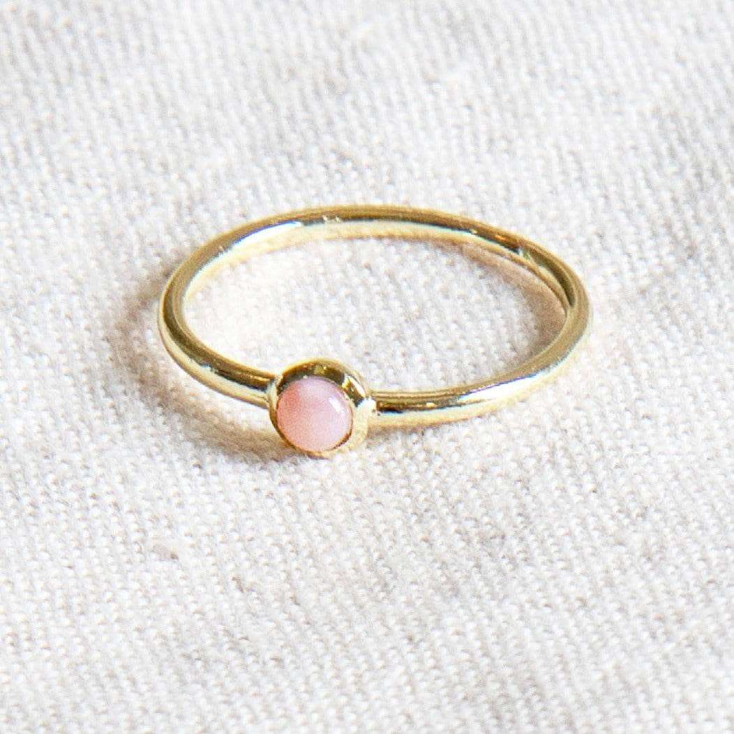 Pink Opal Silver or Gold Ring by Tiny Rituals