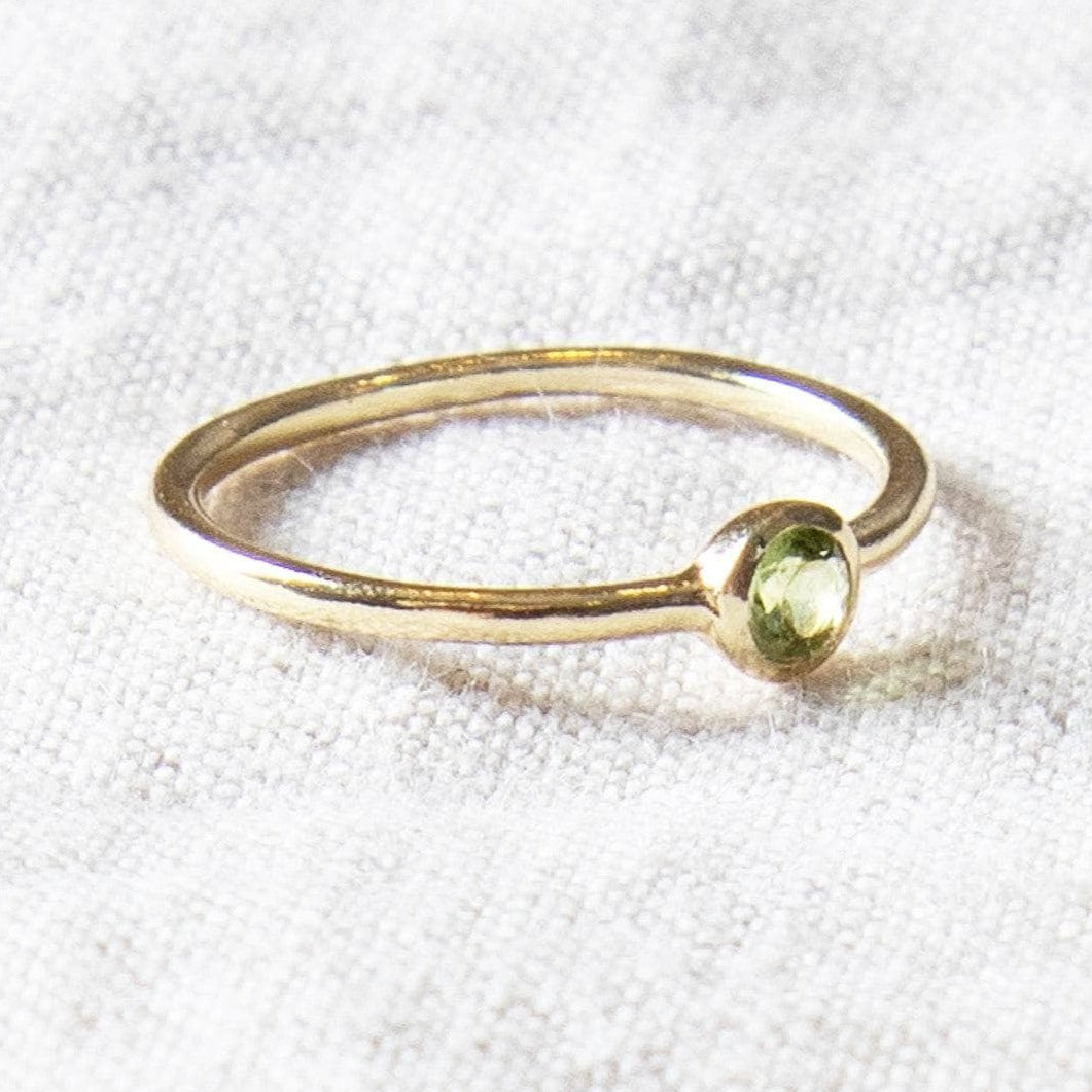 Genuine Peridot Silver or Gold Ring by Tiny Rituals