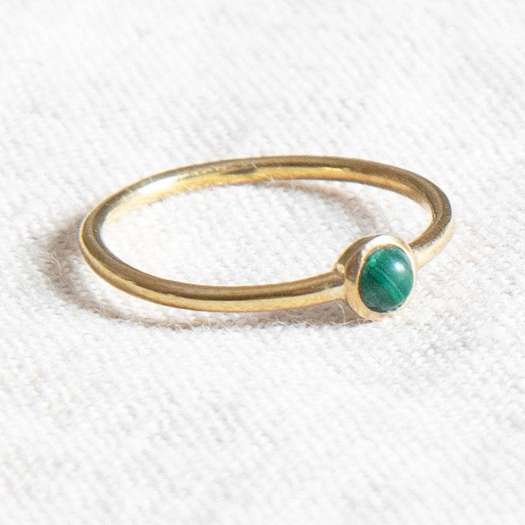 Genuine Malachite Silver, Gold or Rose Gold Ring by Tiny Rituals