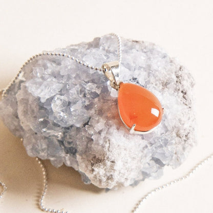 Carnelian Mini Pendant Necklace by Tiny Rituals