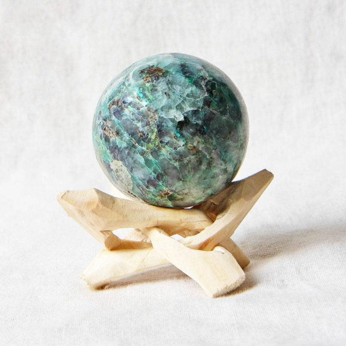 Chrysocolla Sphere with Tripod by Tiny Rituals