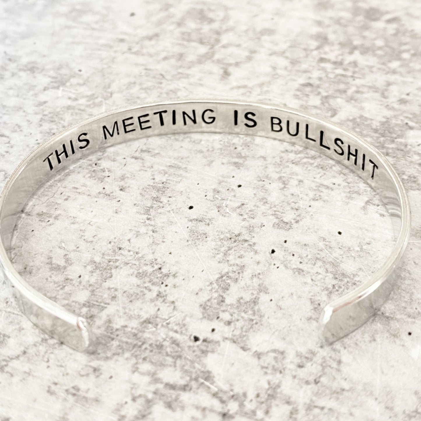 THIS MEETING IS BULLSHIT Stacking Cuff Bracelet by Salt and Sparkle