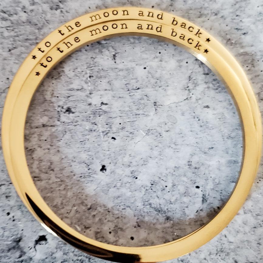 TO THE MOON AND BACK Stacking Bangle Bracelet by Salt and Sparkle