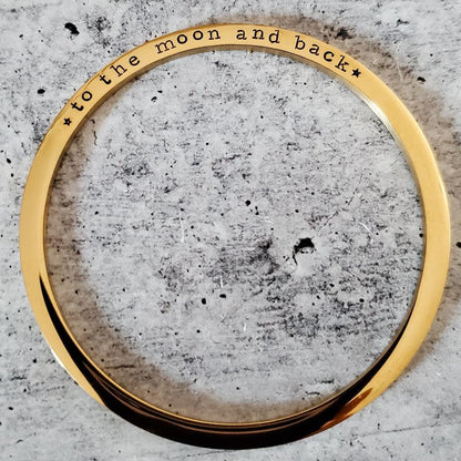 TO THE MOON AND BACK Stacking Bangle Bracelet by Salt and Sparkle