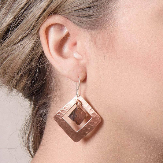 Copper Hammered Earrings - Limited Edition by Tiny Rituals