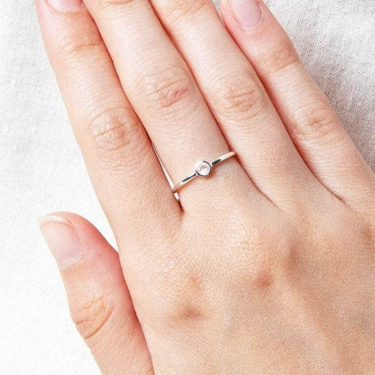 Herkimer Diamond Silver or Gold Ring by Tiny Rituals