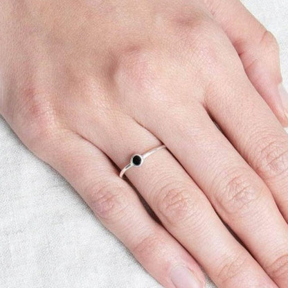 Black Onyx Silver Ring by Tiny Rituals