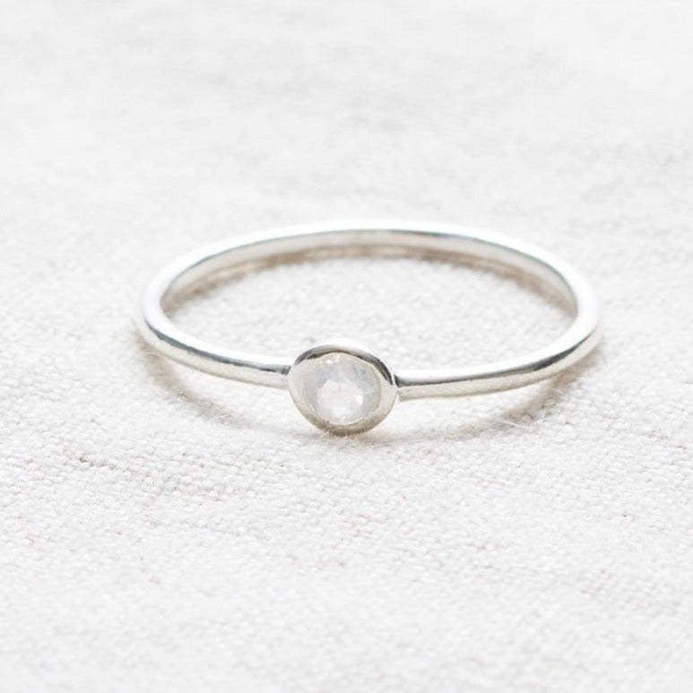 Rainbow Moonstone Silver, Gold or Rose Gold Ring by Tiny Rituals