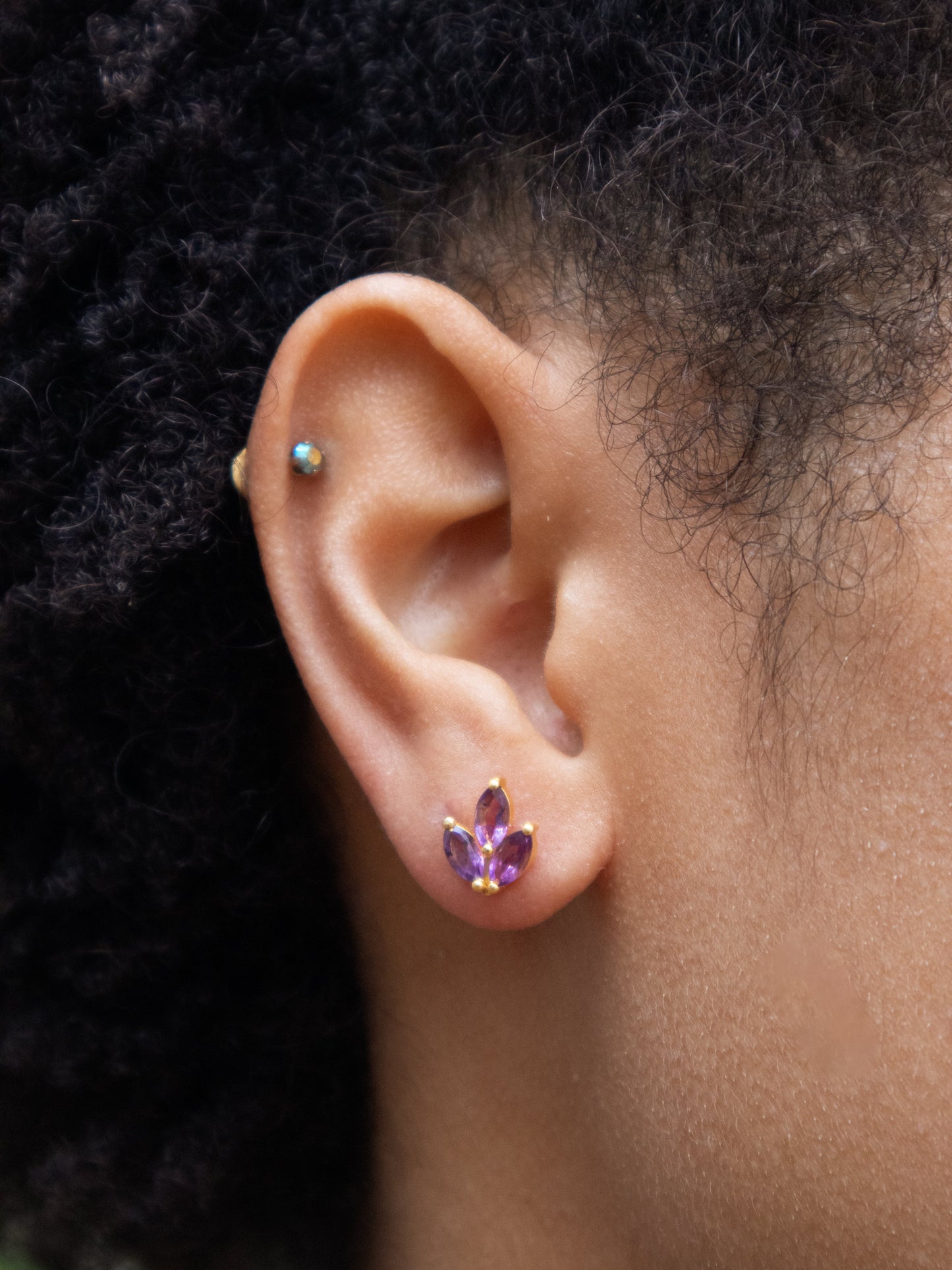 Tri Leaf Stud Earrings by Ash & Rose