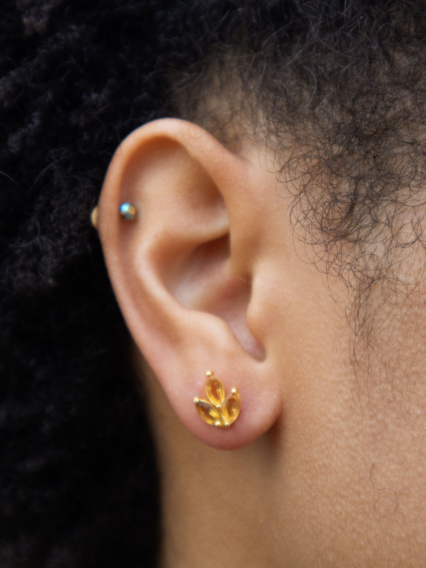 Tri Leaf Stud Earrings by Ash & Rose