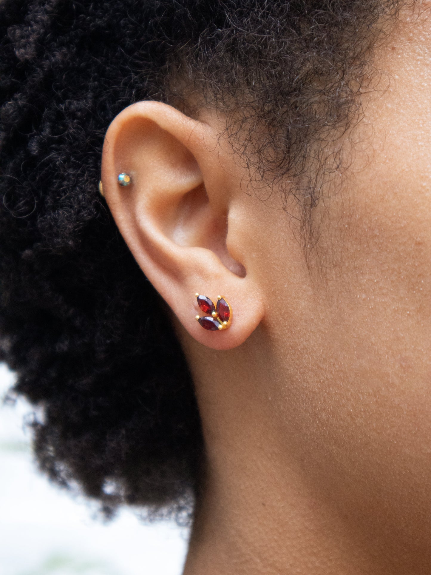 Tri Leaf Stud Earrings by Ash & Rose