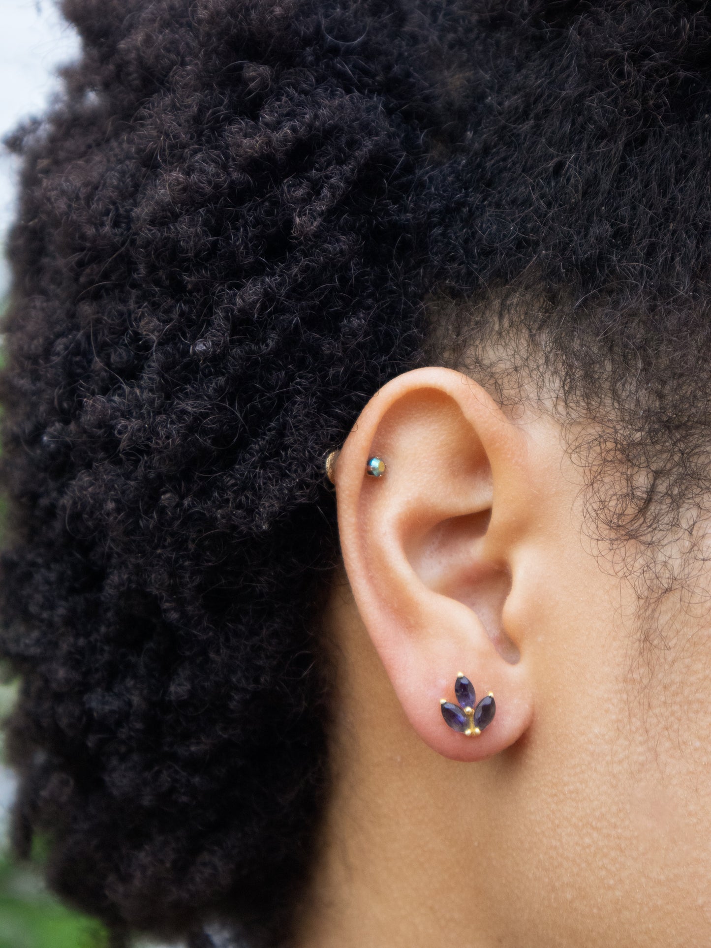 Tri Leaf Stud Earrings by Ash & Rose