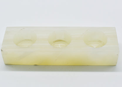 Triple Votive Onyx Candle holder by Whyte Quartz