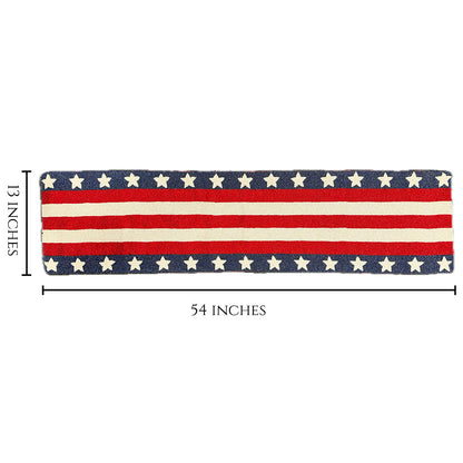 USA Flag Beaded Table Runner by Decozen