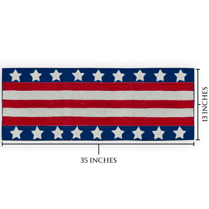 USA Flag Beaded Table Runner by Decozen