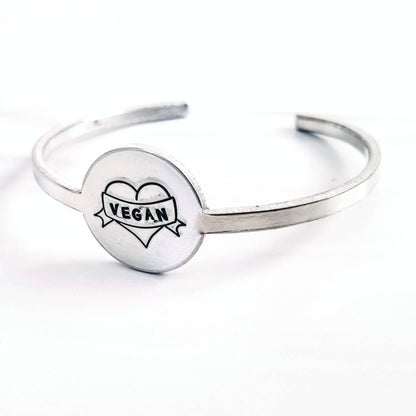 VEGAN Tattoo Style Skinny Cuff Bracelet by Salt and Sparkle