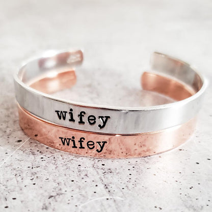 WIFEY Stacking Cuff Bracelet by Salt and Sparkle