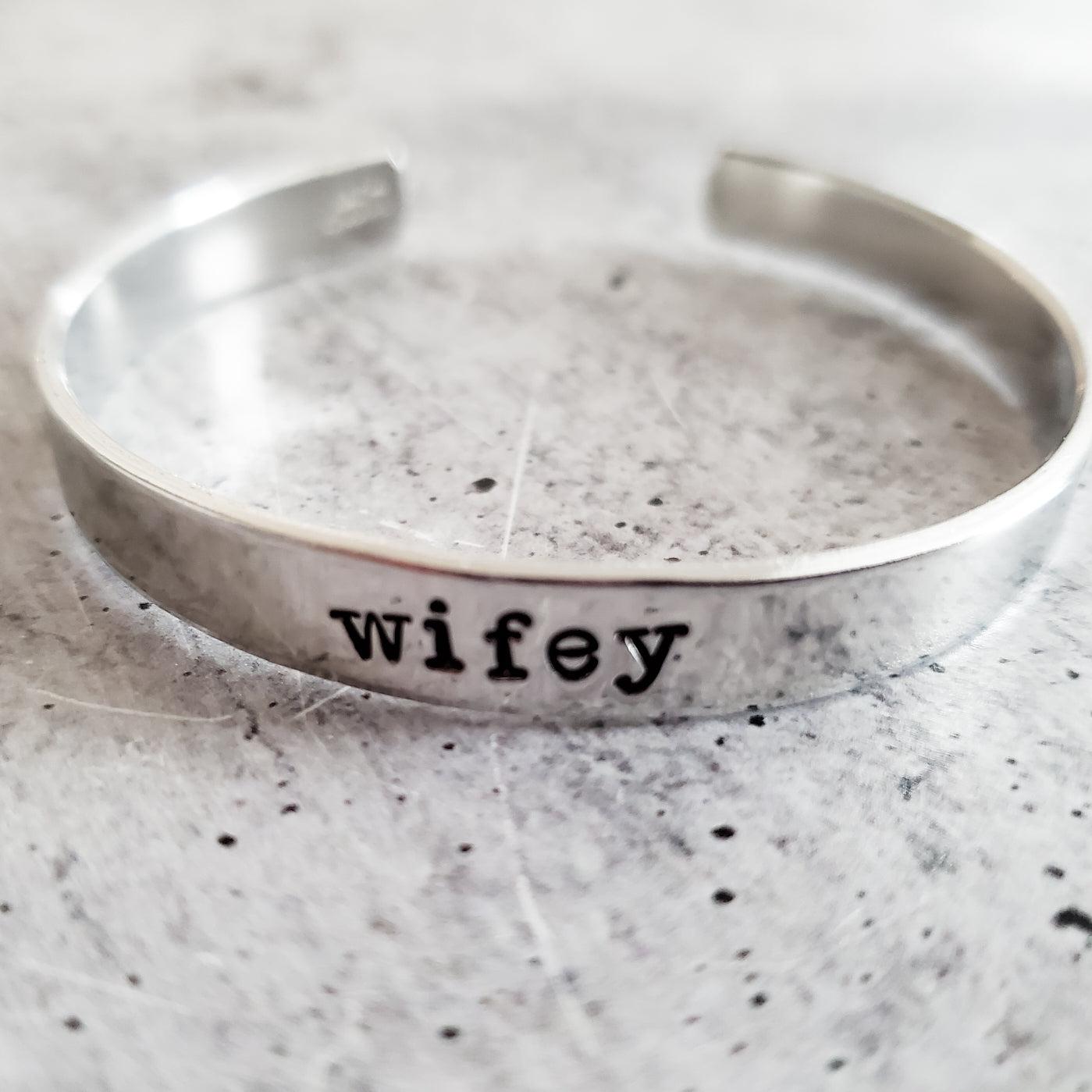 WIFEY Stacking Cuff Bracelet by Salt and Sparkle