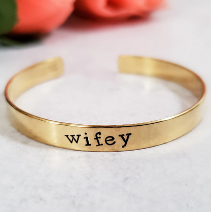 WIFEY Stacking Cuff Bracelet by Salt and Sparkle