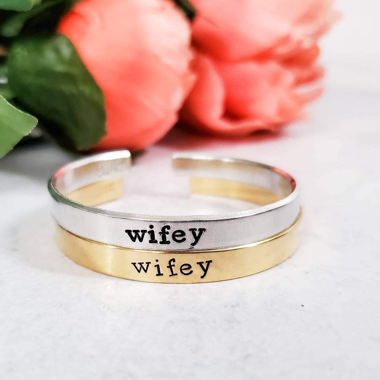 WIFEY Stacking Cuff Bracelet by Salt and Sparkle