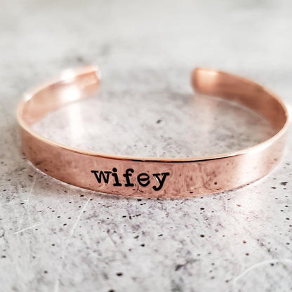 WIFEY Stacking Cuff Bracelet by Salt and Sparkle