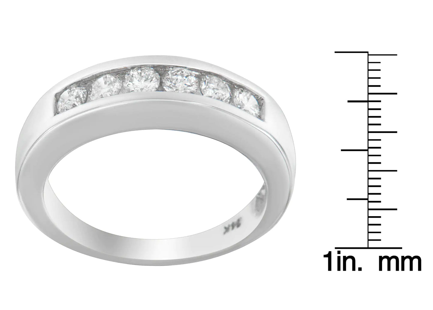 14K White Gold 3/4ct. TDW Diamond Channel Band Ring (H-I, I1-I2)