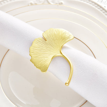 Napkin Rings in Gold Leaf Design by Decozen