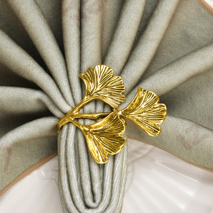 Napkin Rings in Gold Leaf Design by Decozen