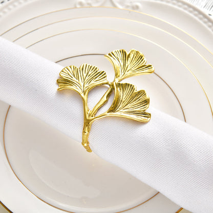 Napkin Rings in Gold Leaf Design by Decozen