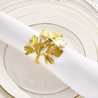 Napkin Rings in Gold Leaf Design by Decozen