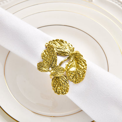 Napkin Rings in Gold Leaf Design by Decozen