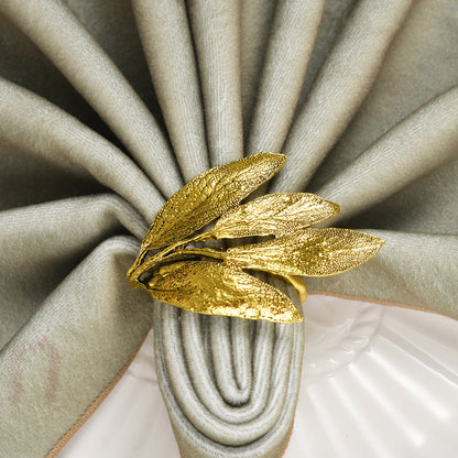 Napkin Rings in Gold Leaf Design by Decozen