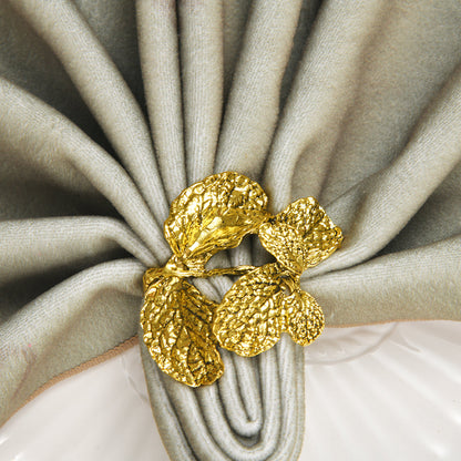 Napkin Rings in Gold Leaf Design by Decozen