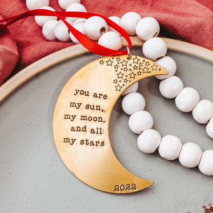 You are my sun, my moon and all my stars Christmas Ornament by Salt and Sparkle