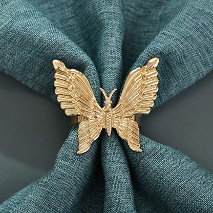 Napkin Rings in Gold Butterfly Design by Decozen