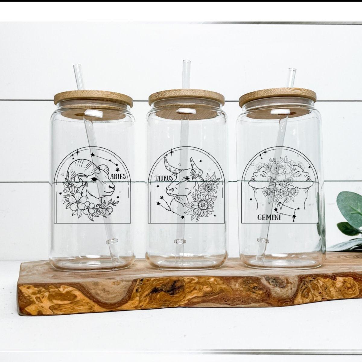 Zodiac Constellation Glass Cup by Salt and Sparkle